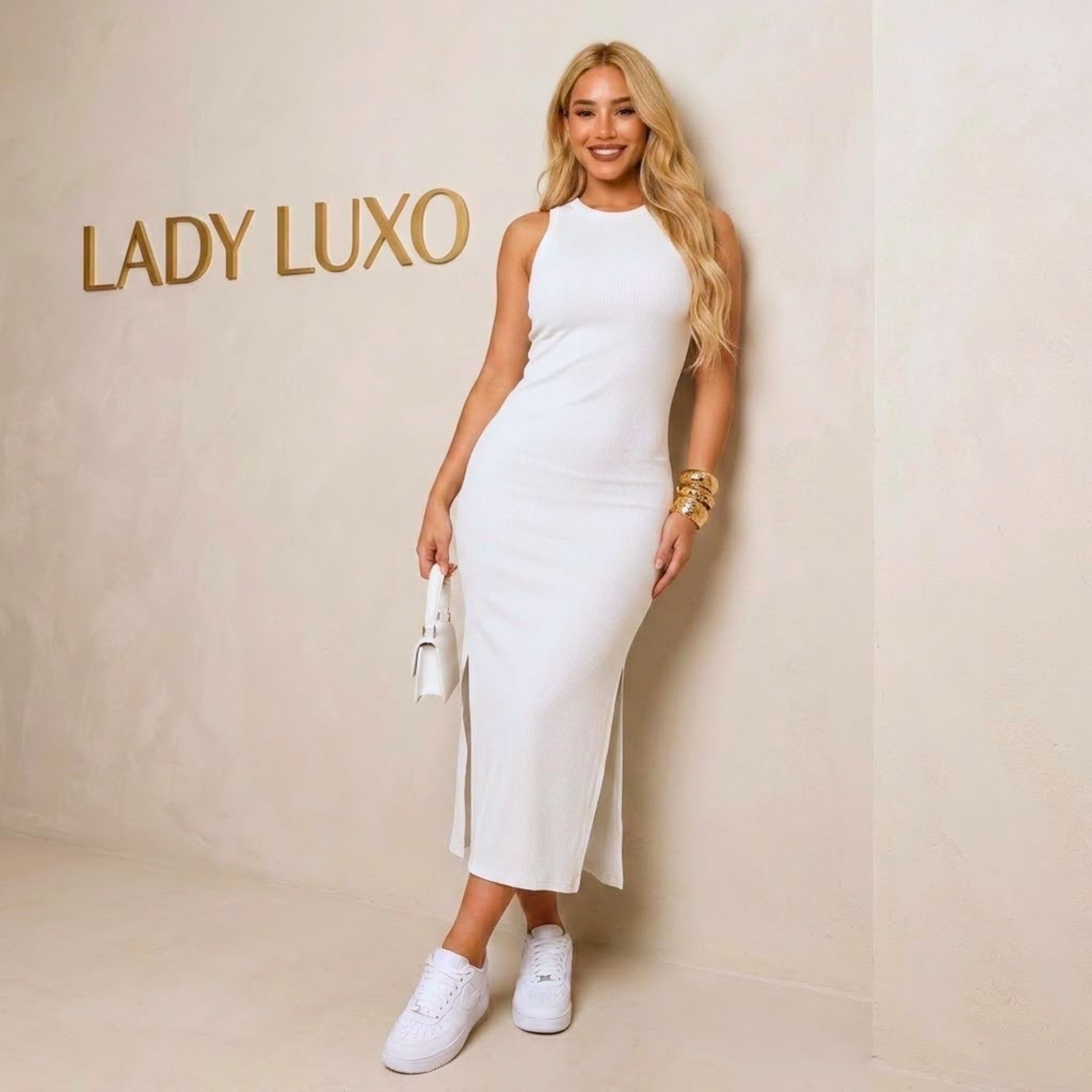 Vestido Midi Longo Regata Anarruga Premium