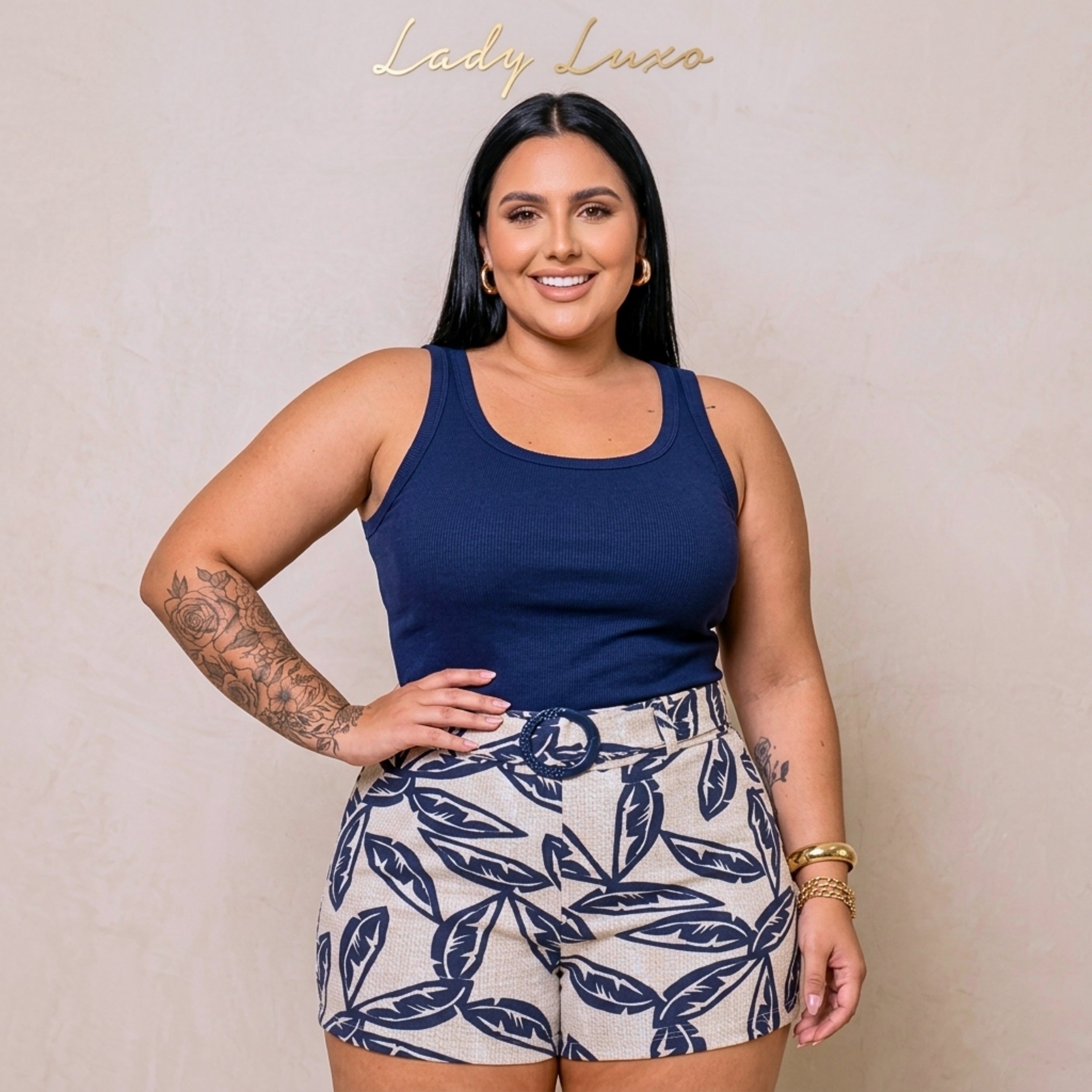 Blusa Regata Alça Fina Ribana Plus Size