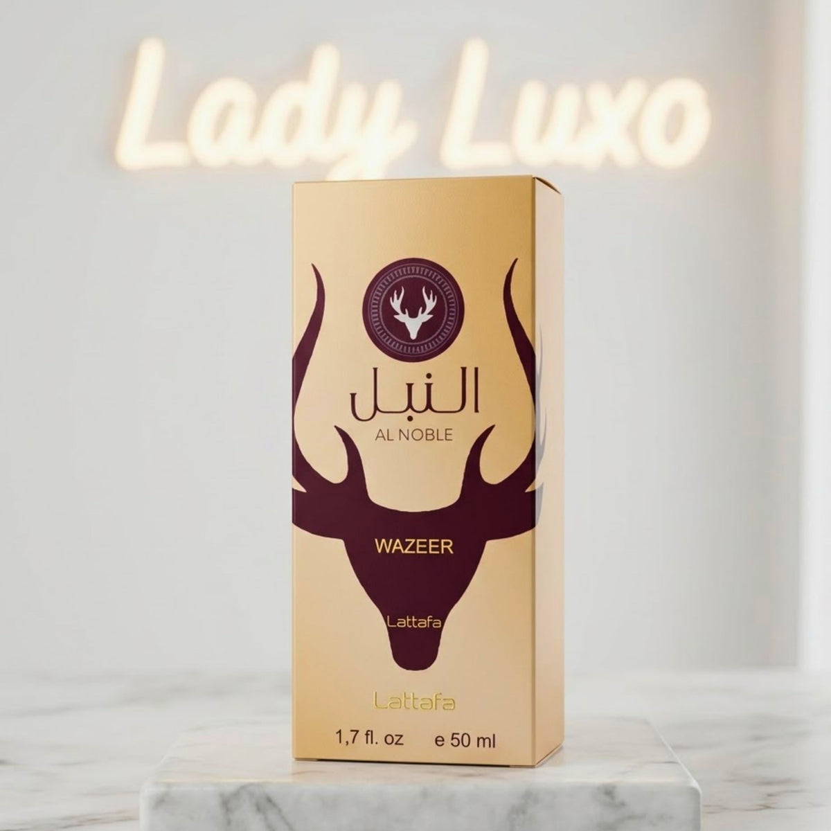 Perfume Al Noble Wazeer Lattafa Árabe 50ml Masculino Embalagem de vidro lacrado