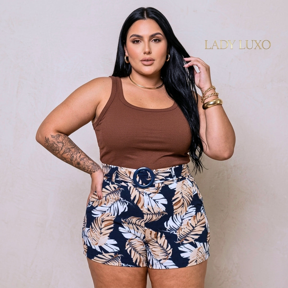 Blusa Regata Alça Fina Ribana Plus Size