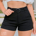 Shorts Malha Crepe Cinto Fivela - P