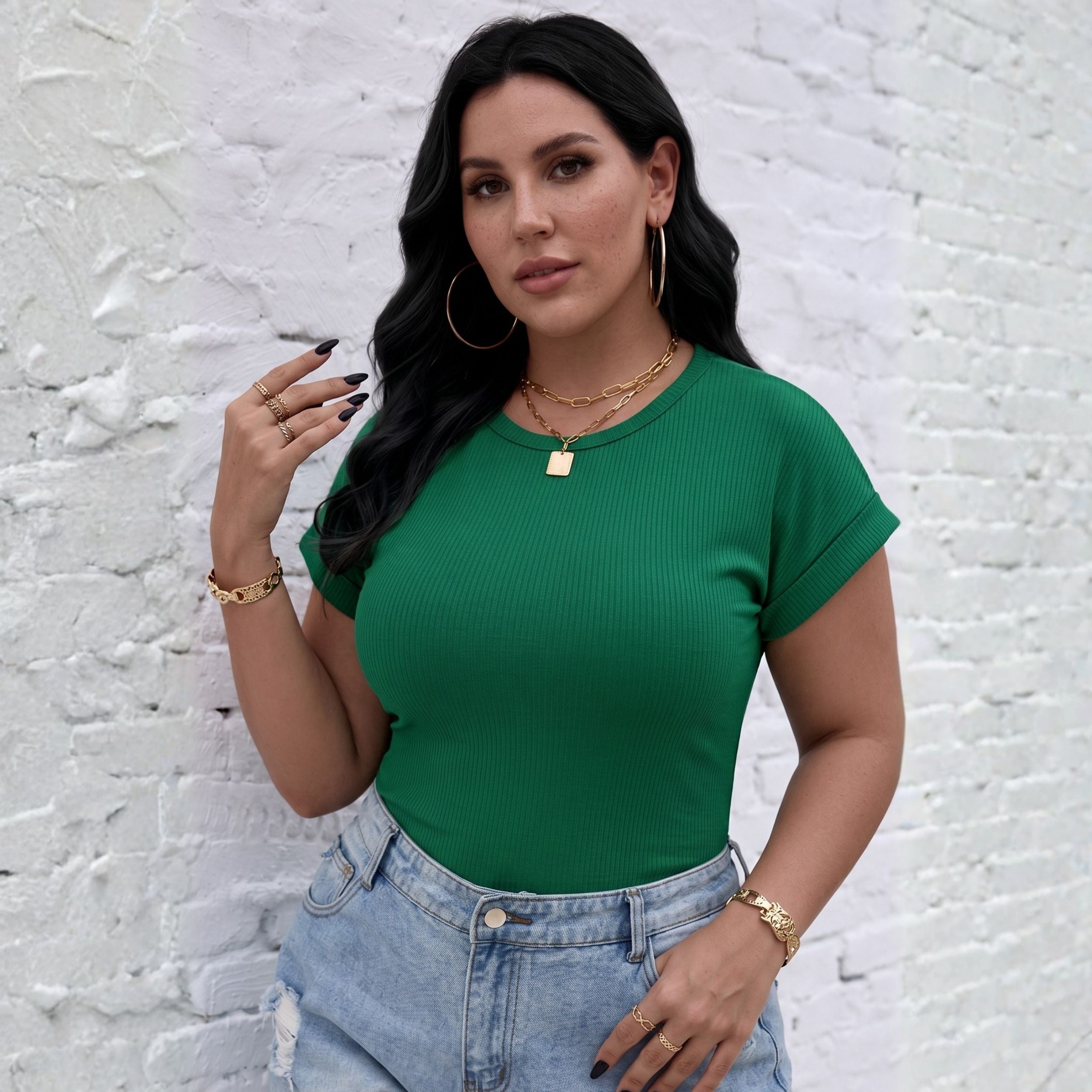 Blusa Feminina Plus Size Manga Japonesa Tecido Ribana