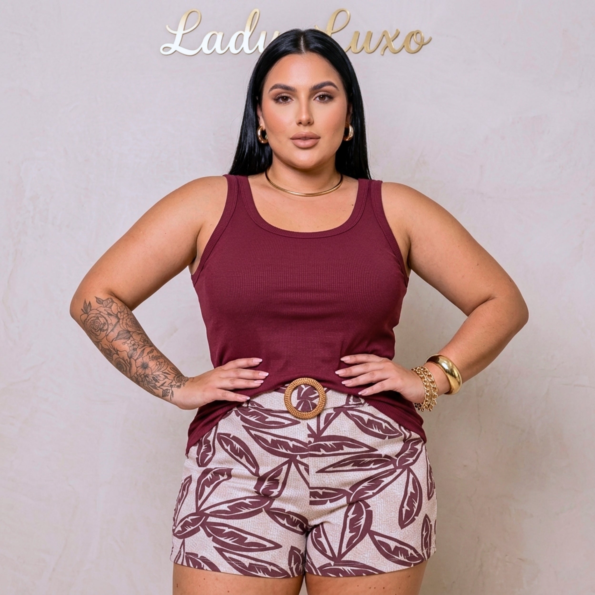 Blusa Regata Alça Fina Ribana Plus Size