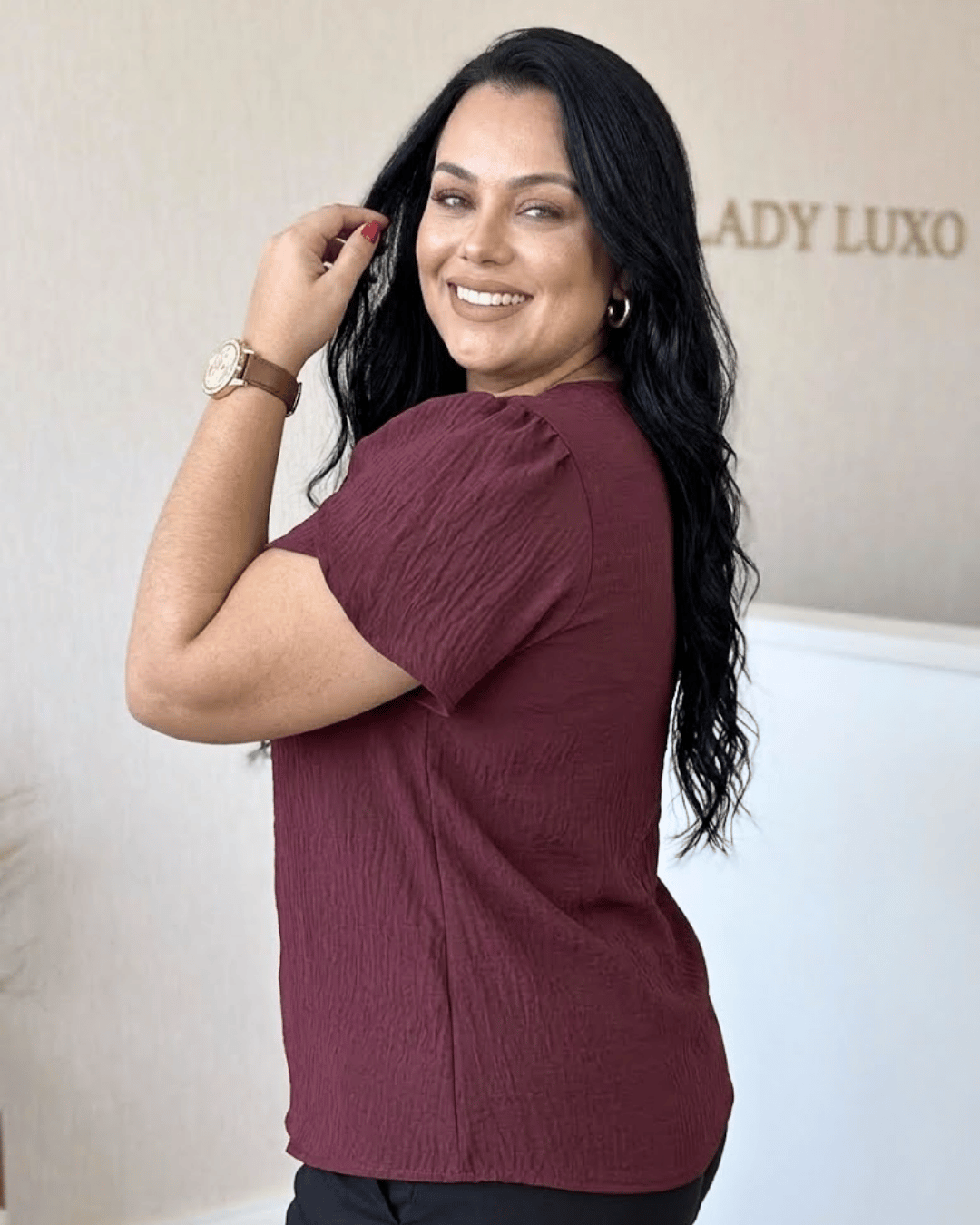 Blusa Manga Princesa Plus Size Duna