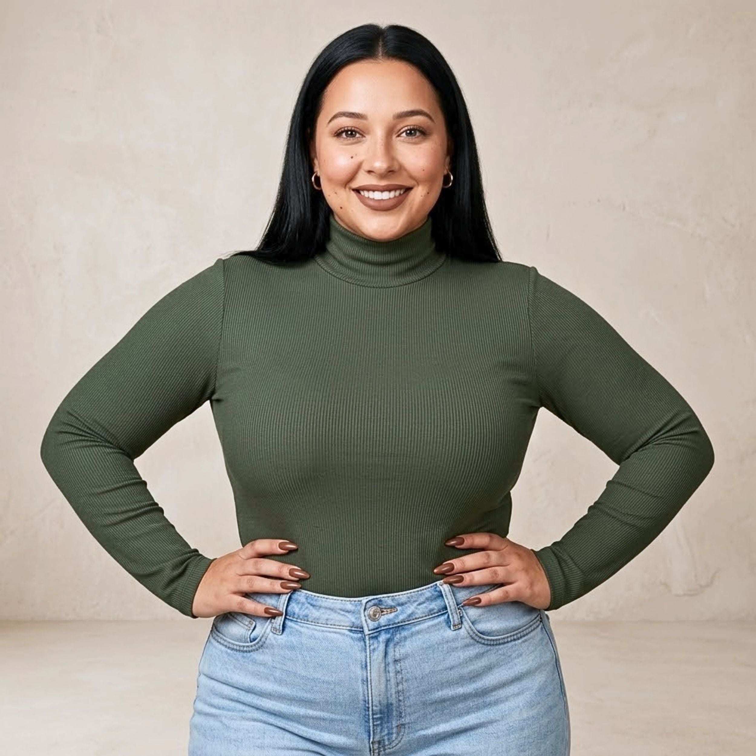 Blusa Gola Alta Manga Longa Cacharrel Ribana Plus Size