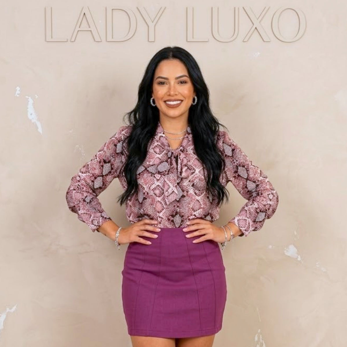Blusa Feminia Manga Longa Camisa Laço - Marsala