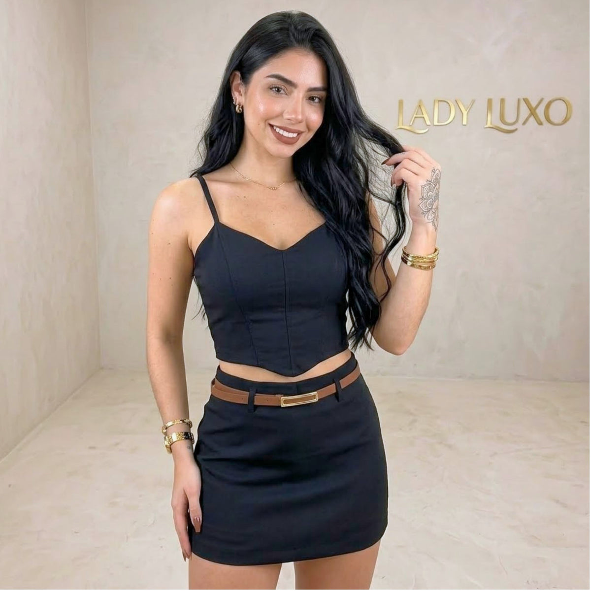Shorts Saia Bengaline com Cintinho - P