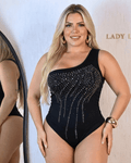 Body Mula Manca Um Ombro Strass Brilho - G