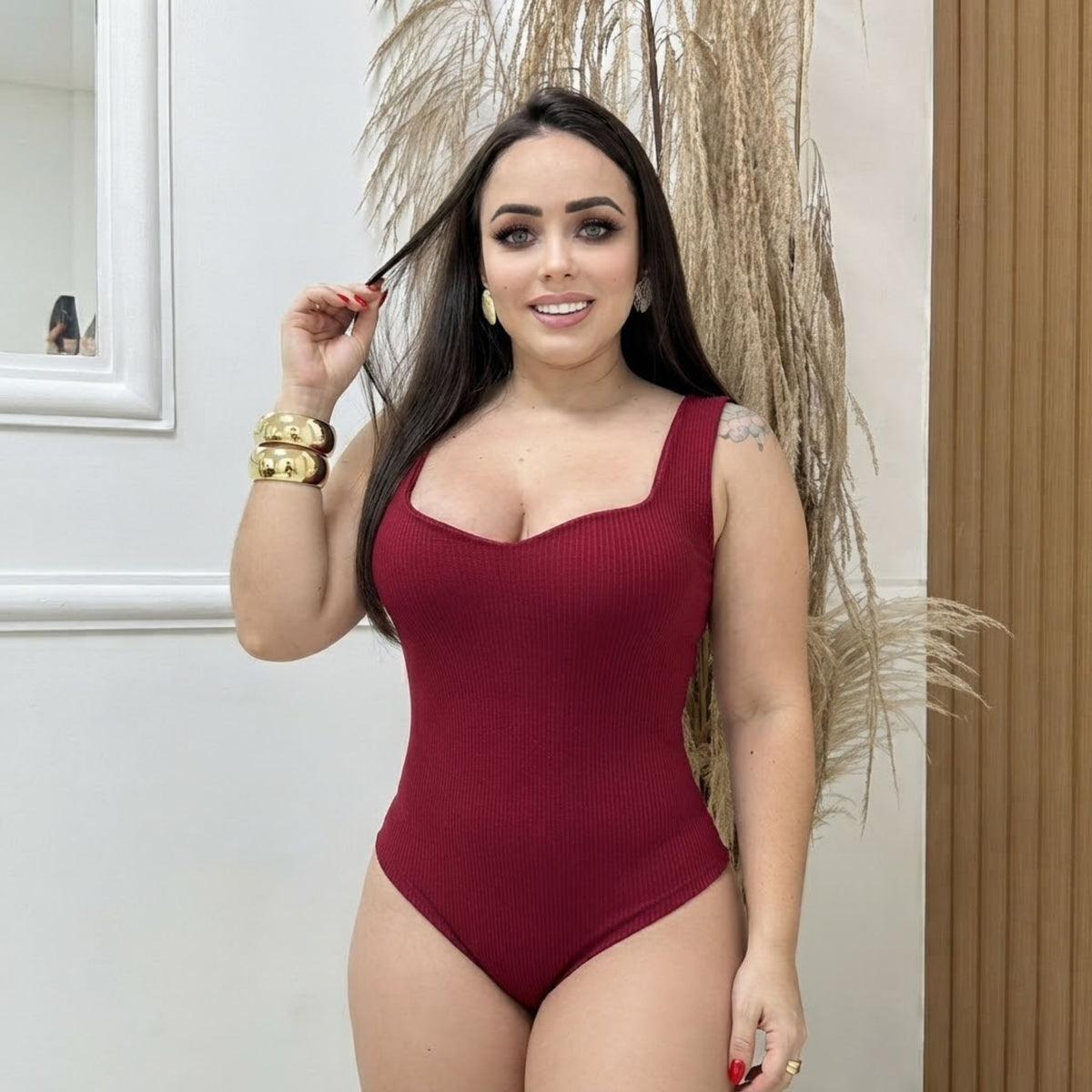 Body Regata Decote Coração Anarruga