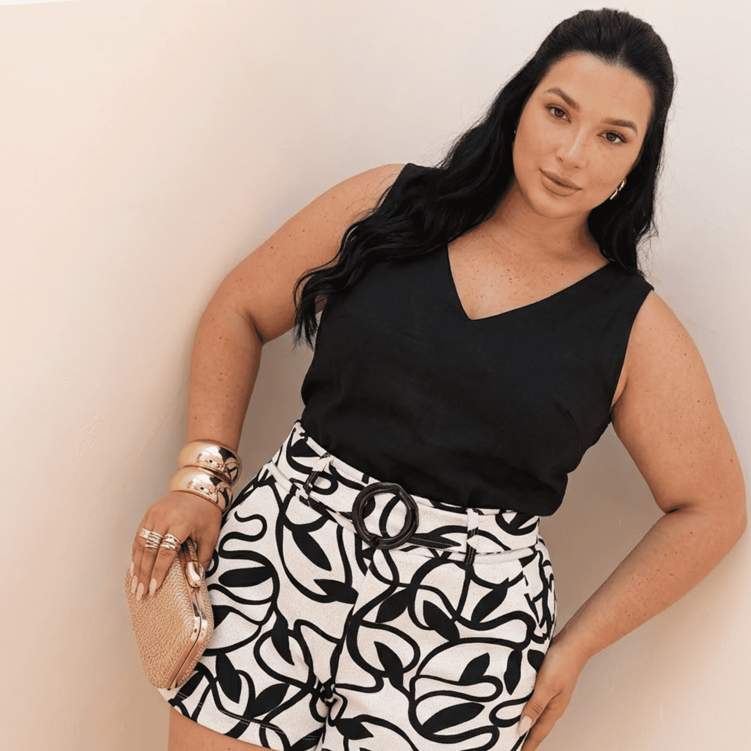 Blusa Regata Decote V Linho - M