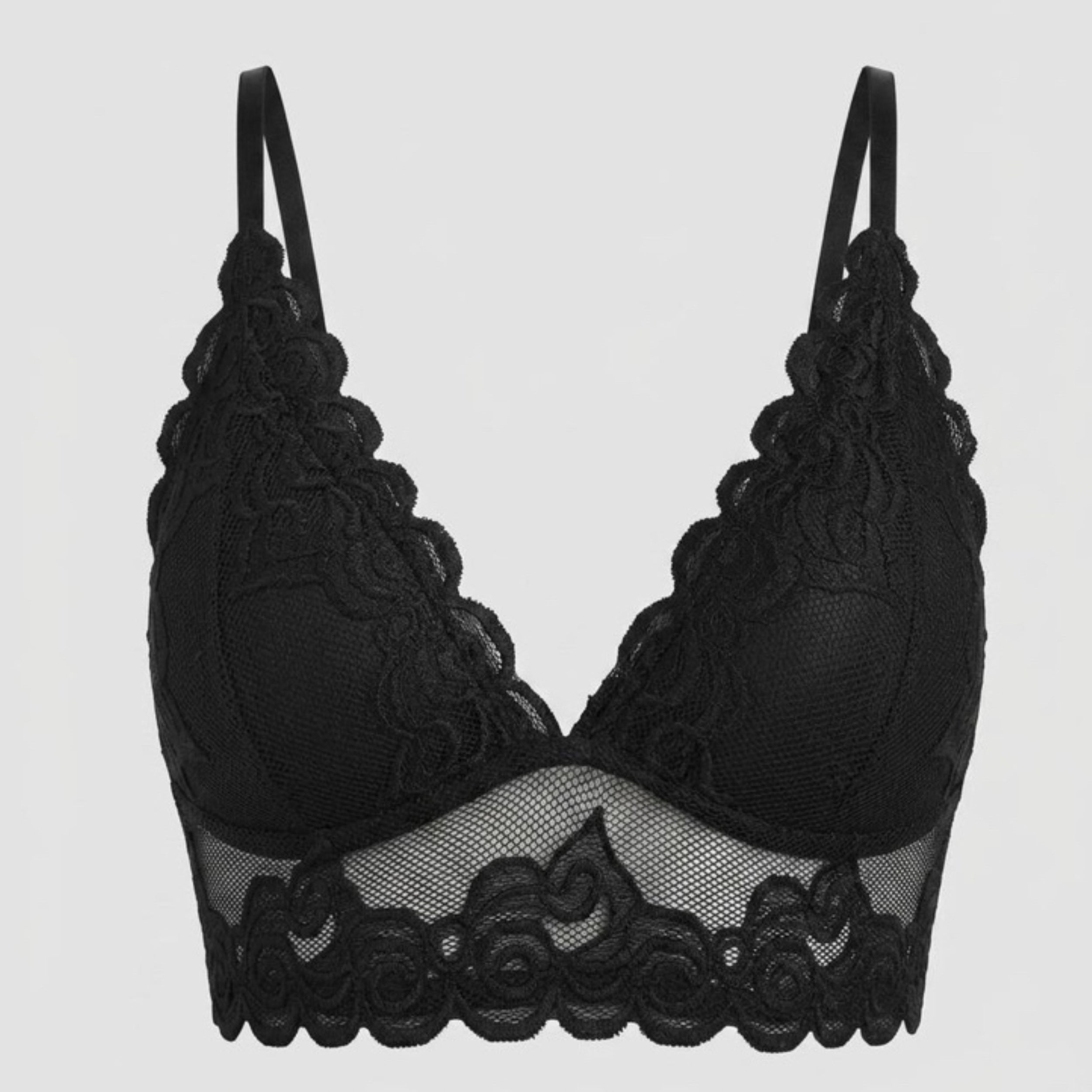 Cropped Renda Top Com Bojo Preto