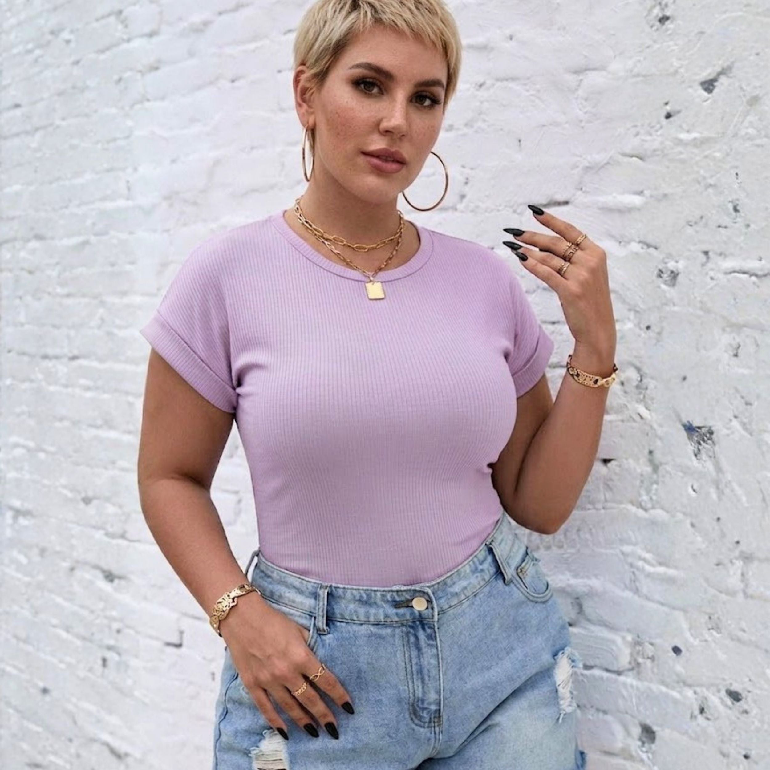 Blusa Feminina Plus Size Manga Japonesa Tecido Ribana