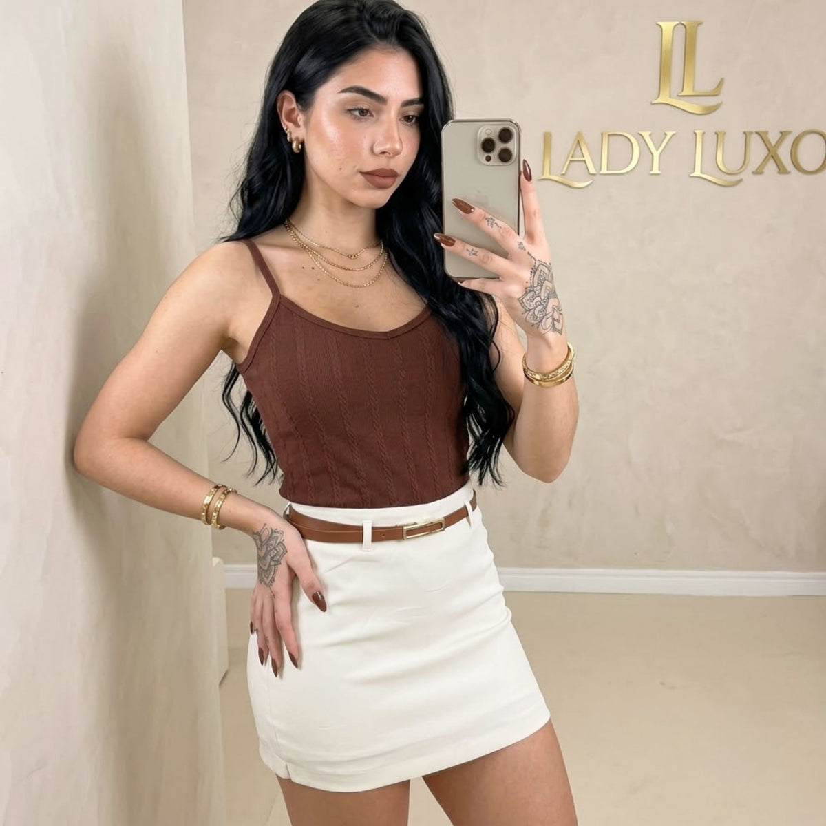 Shorts Saia Bengaline com Cintinho - M
