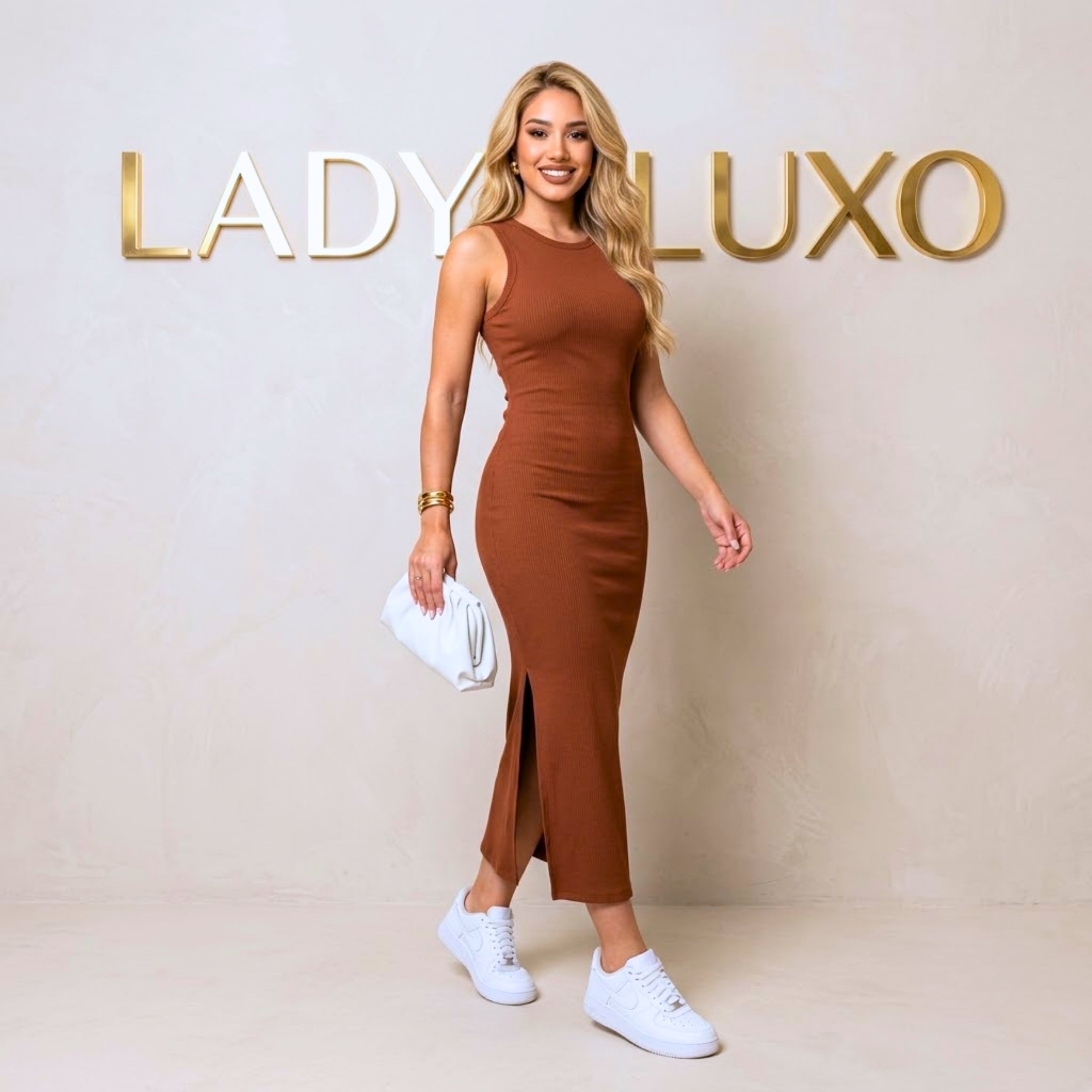 Vestido Midi Longo Regata Anarruga Premium