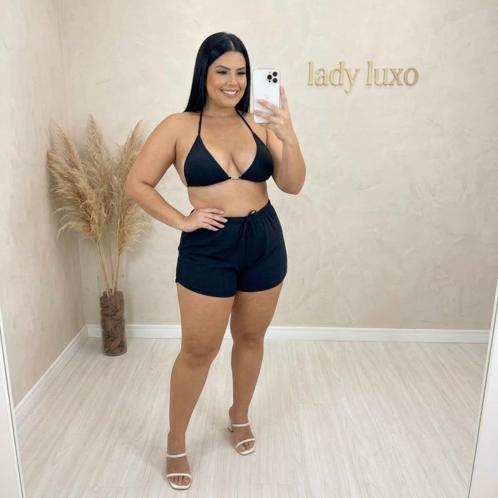 Biquini Triquini Trijunto Com Shorts - G