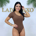 Body Feminino Manga Curta Decote Quadrado Malha Canelada