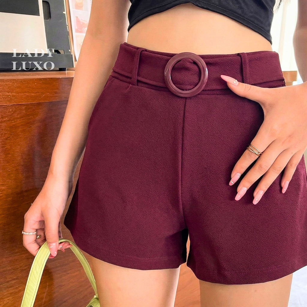 Shorts Malha Crepe Cinto Fivela - P