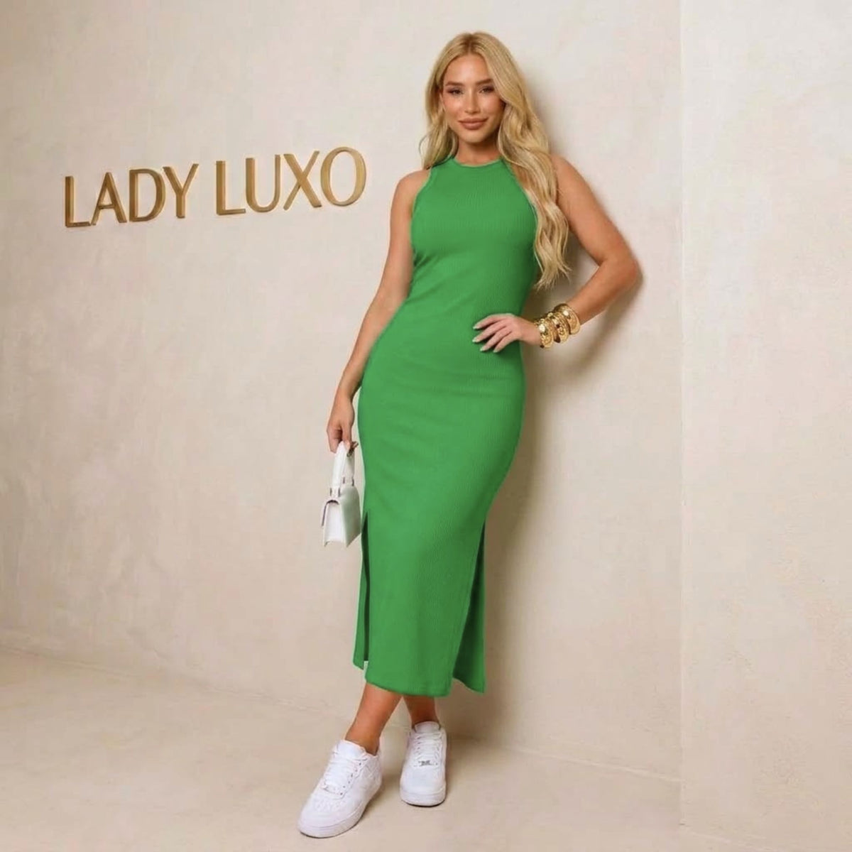 Vestido Midi Longo Regata Anarruga Premium