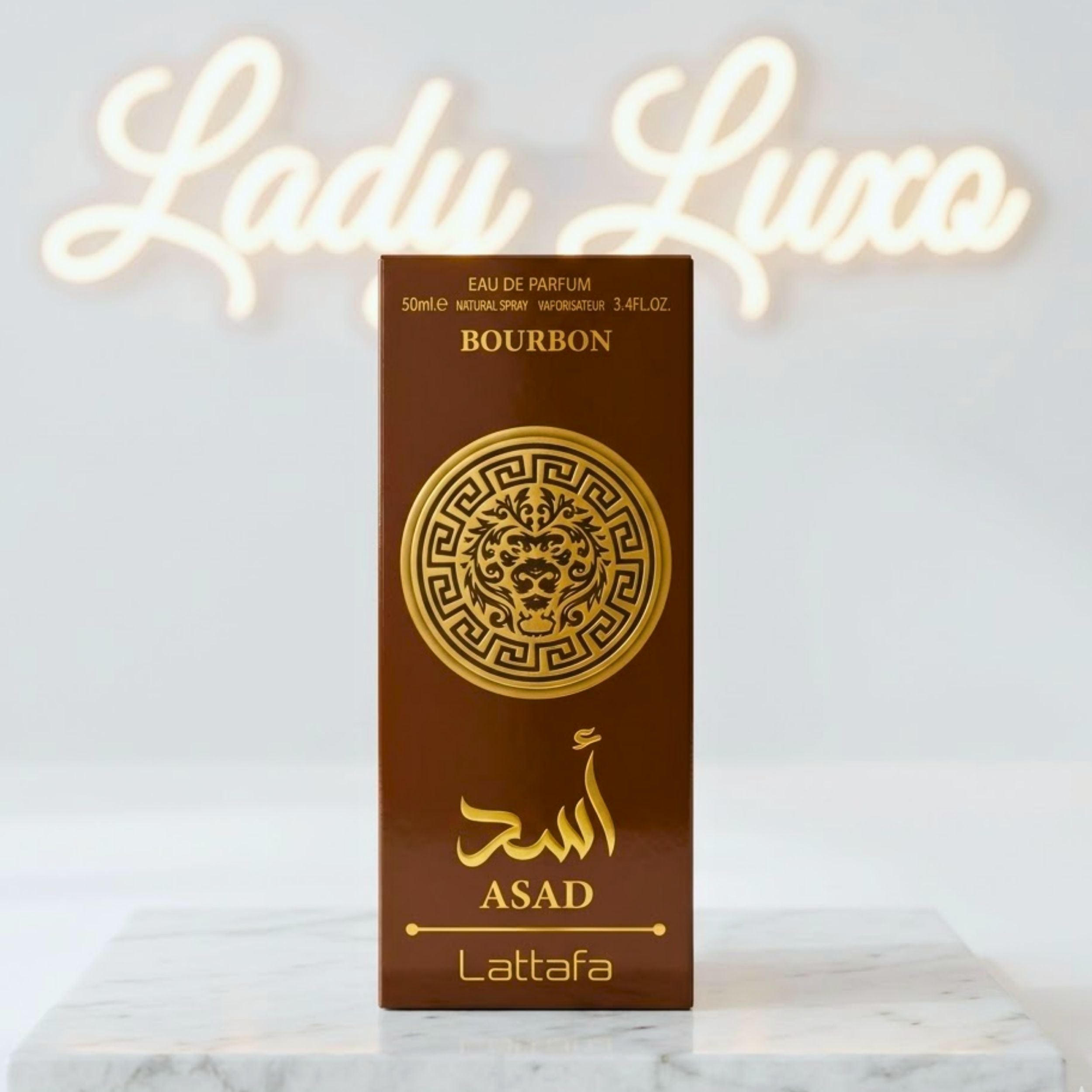 Perfume Árabe Asad Lattafa Bourbon Masculino Intenso e Oriental 50ml