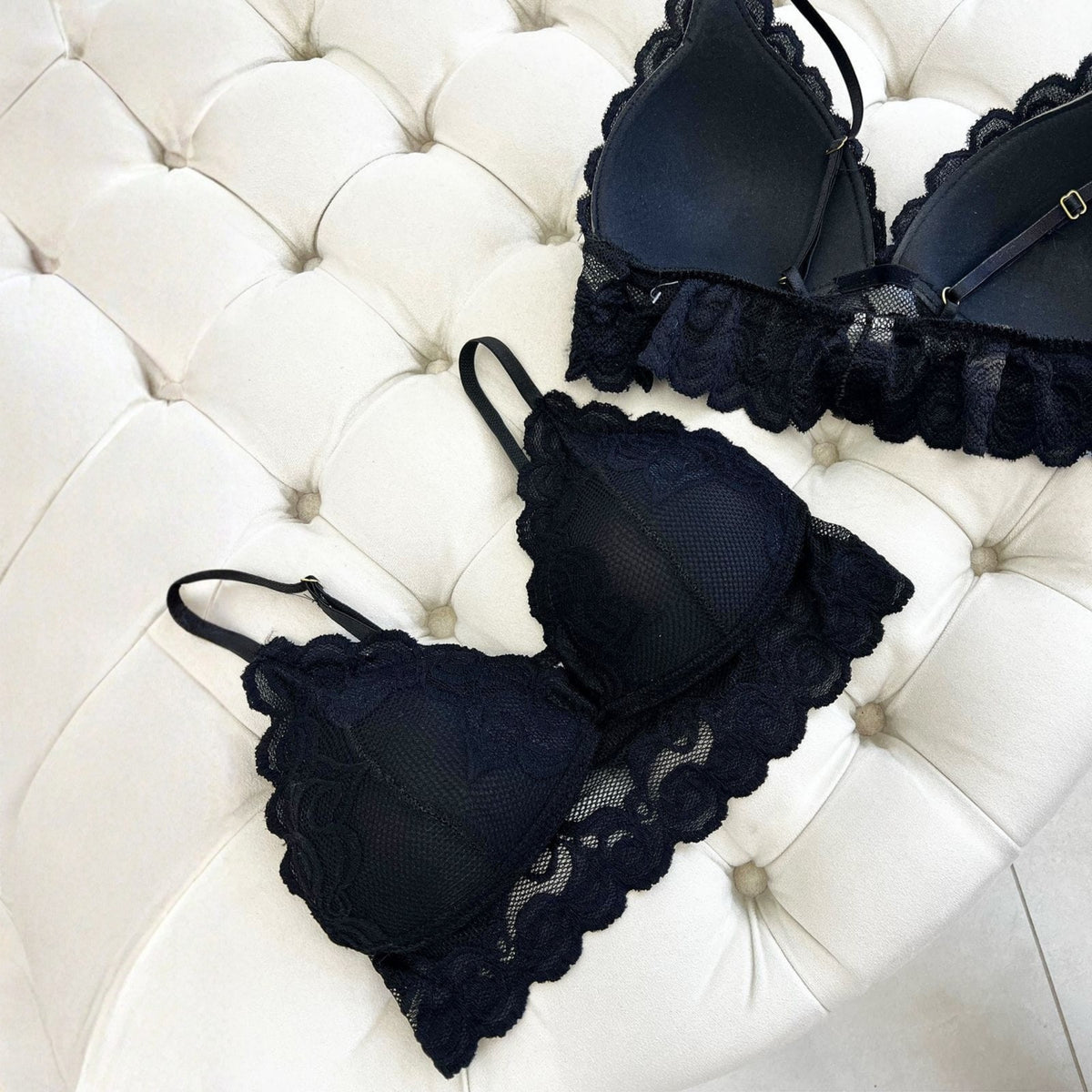 Cropped Renda Top Com Bojo Preto