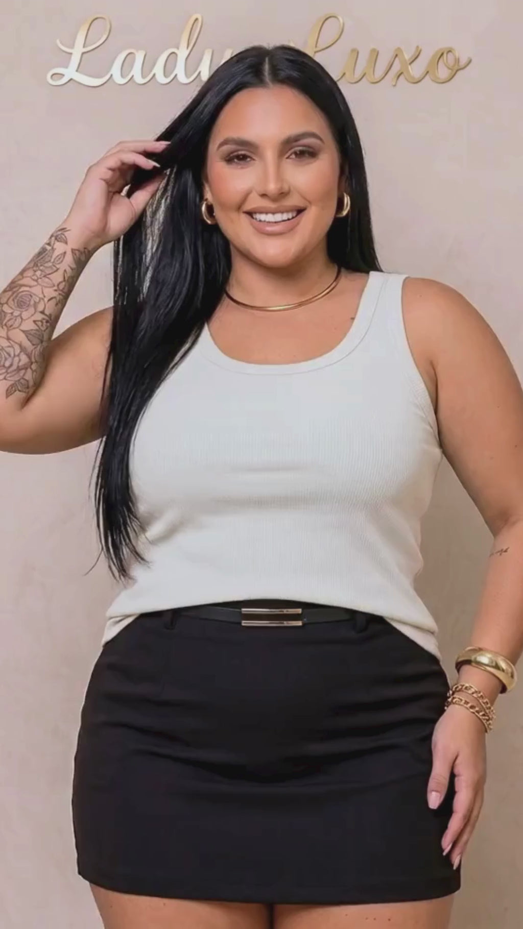 Blusa Regata Alça Fina Ribana Plus Size