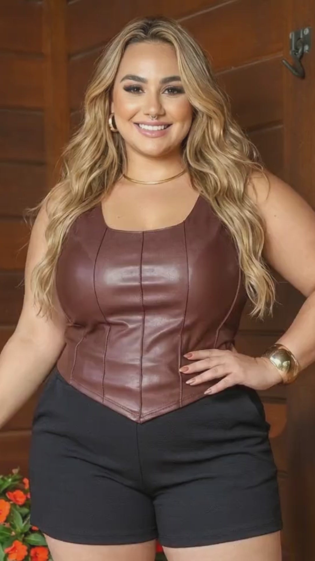 Cropped Corset Com Bojo Regata  Plus Size