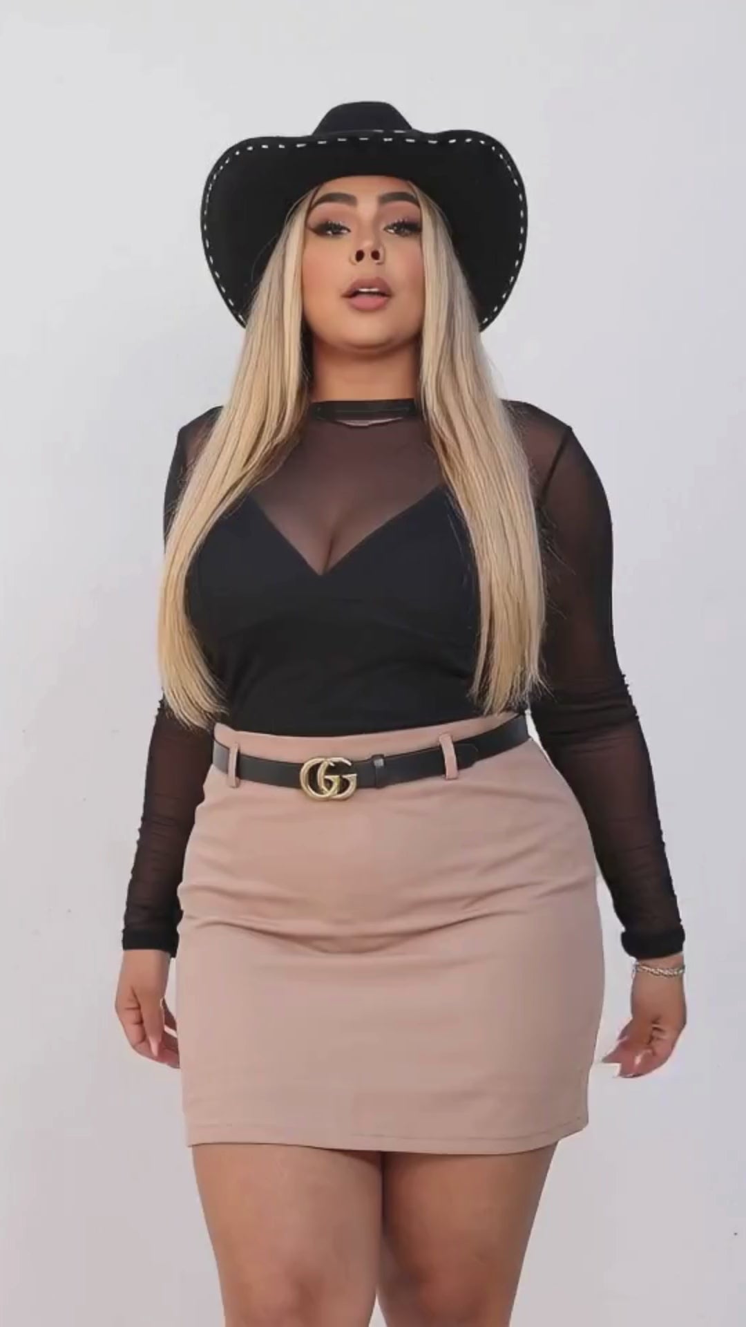 Body Tule Transparente Manga Longa  Plus Size