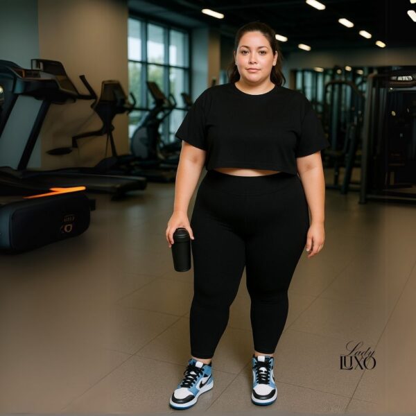 Calça legging preta G Lady Luxo – suplex power feminino, compressão firme, cós alto e zero transparência para treinar com conforto